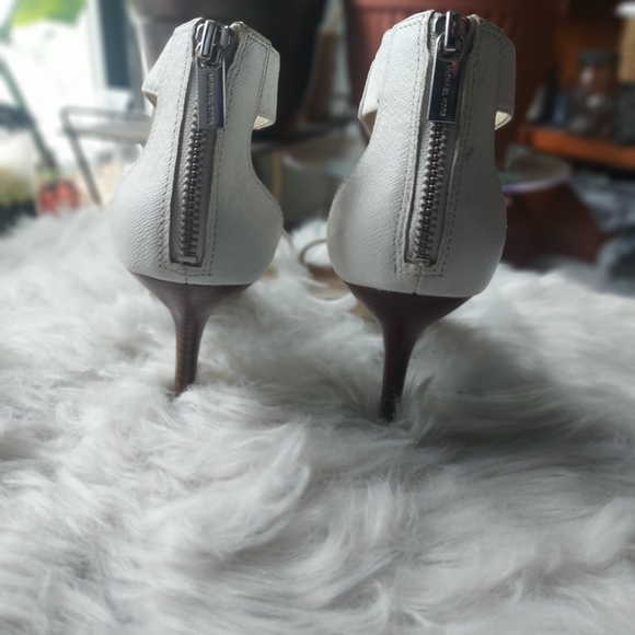 Michael Kors MK white sandal wooden high heel - Picture 4 of 5